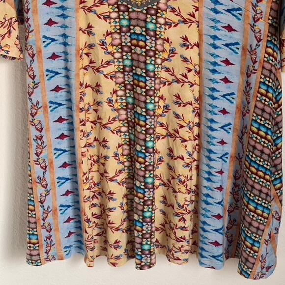 Soft Surroundings Fifi Velvet Embroidered 3/4 Flare Bell Sleeve Tunic Top - Picture 4 of 8